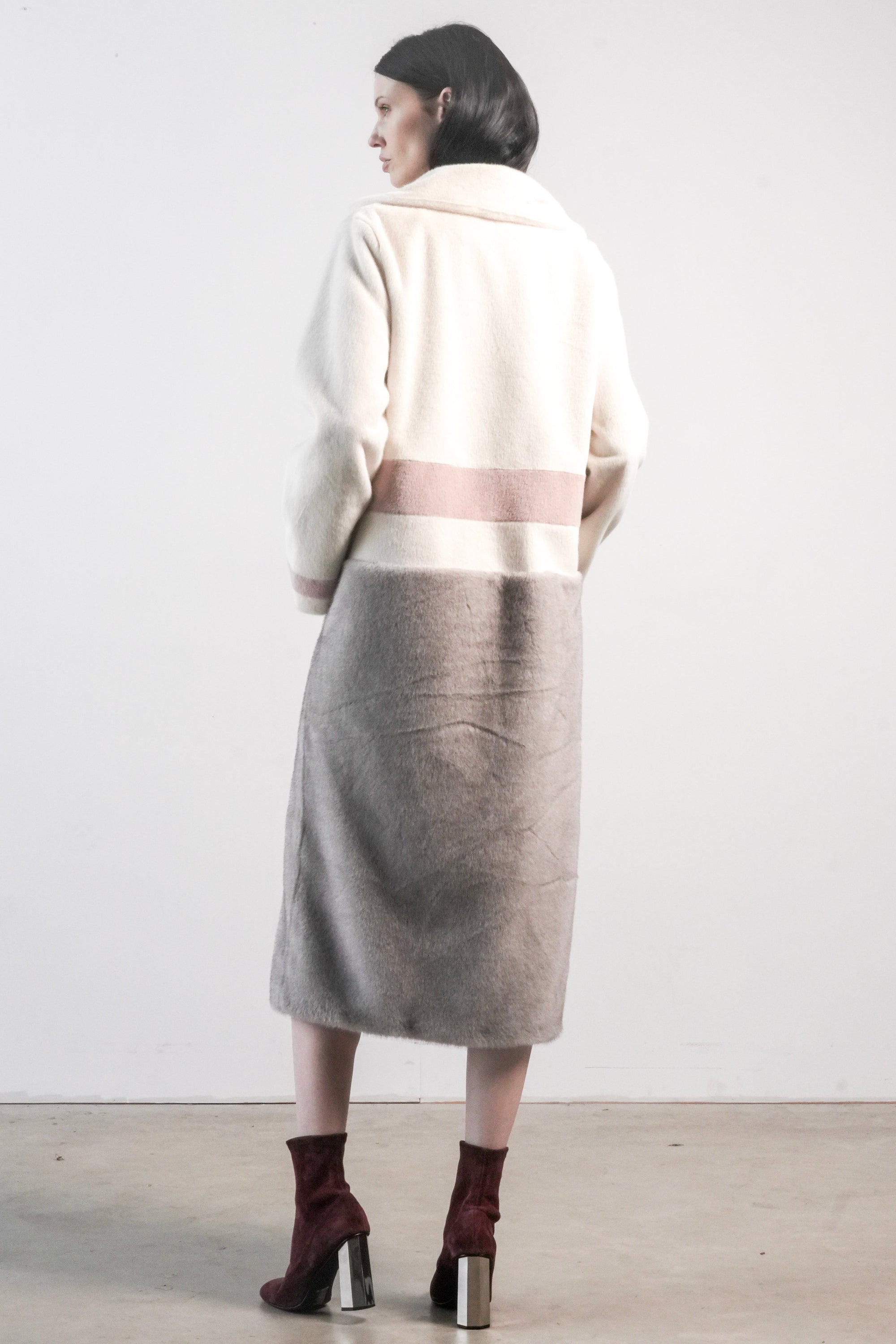 back shot of angel wings by lucy faux fur ajax stipe jackdet