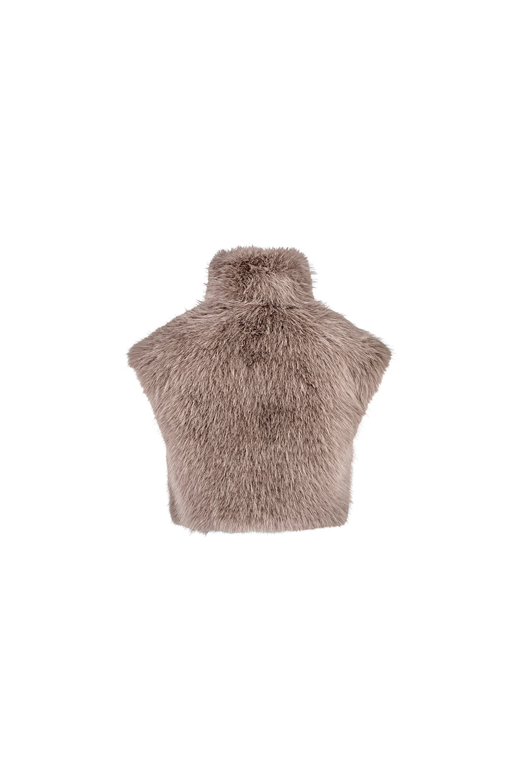 Back flat lay of Angel Wings by Lucy Moon Rabbit Crop Vest – elegant sleeveless faux fur design