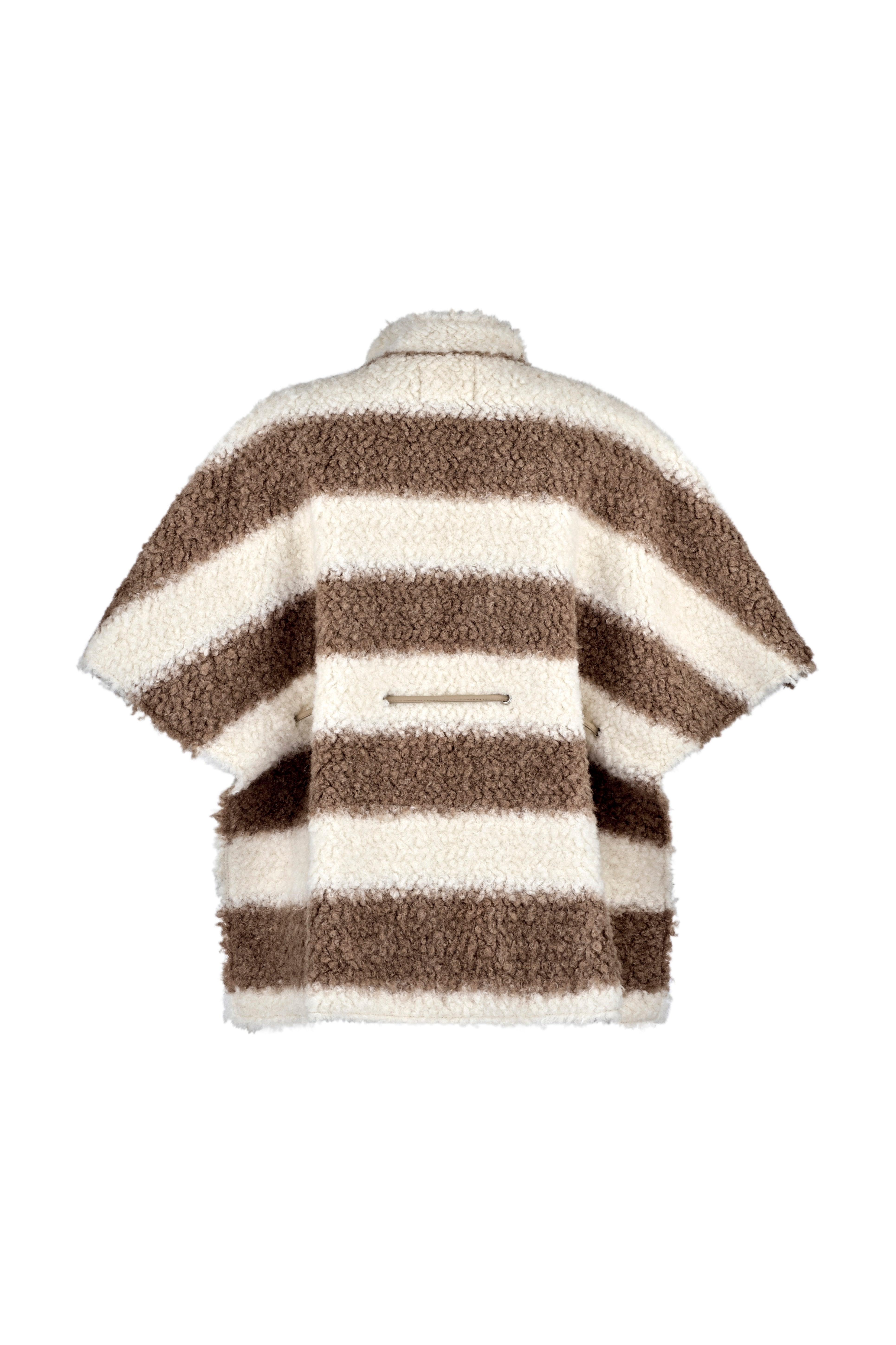 Back view of Angel Wings by Lucy wool stripe Manor cape