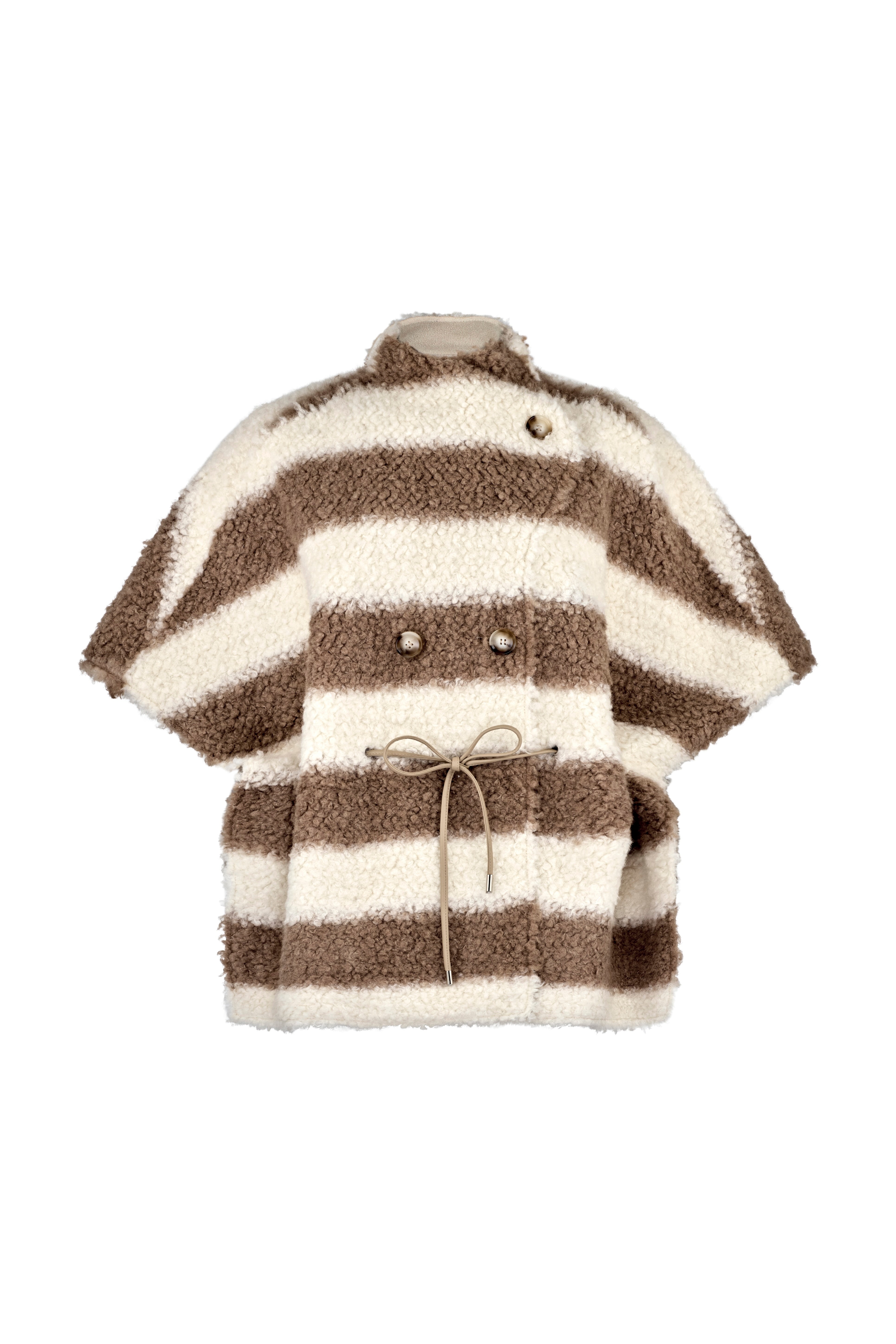 Angel Wings by Lucy flat lay of the manor cape in beige stripe