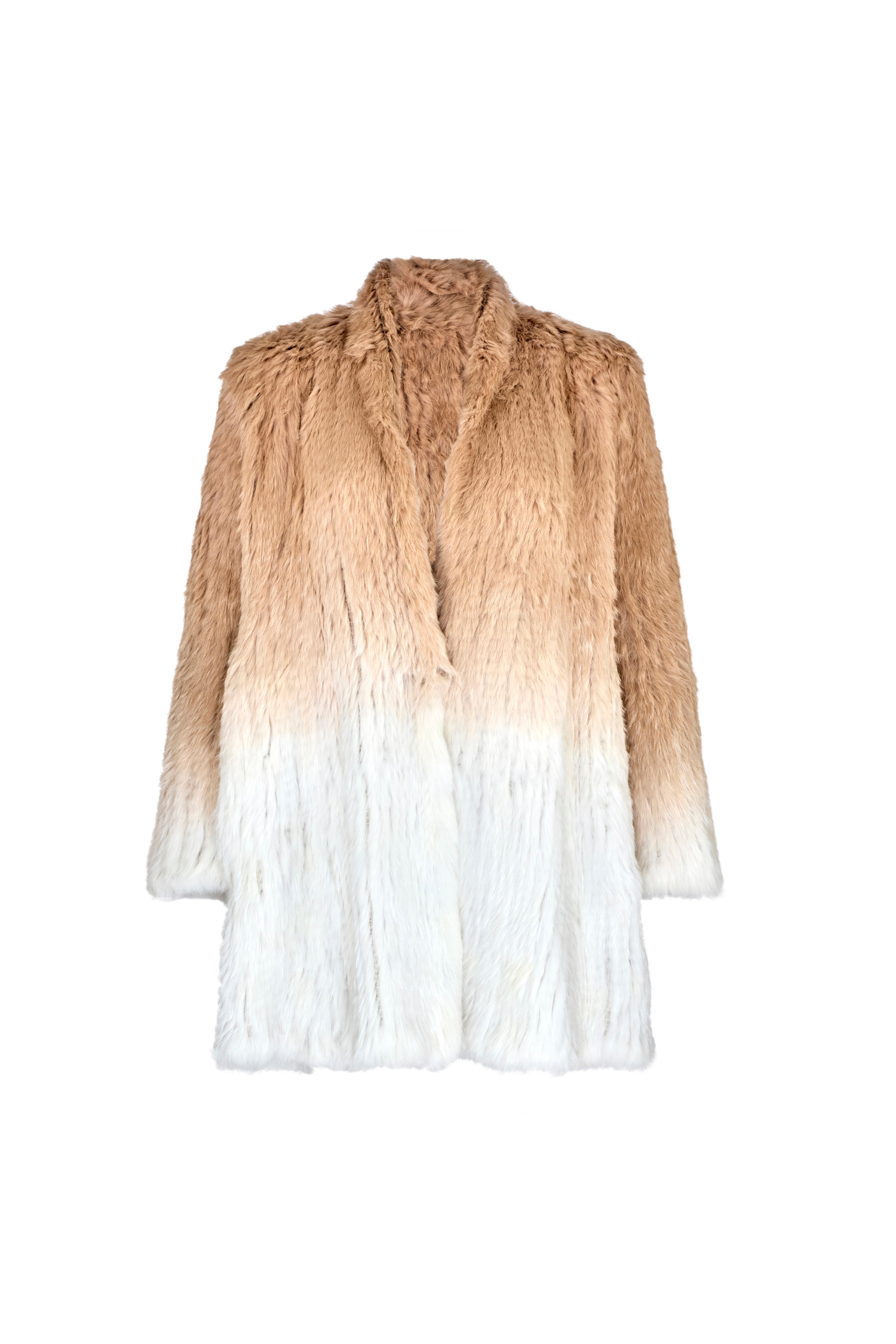 Rabbit Swing Coat - Beige Dip-Dye