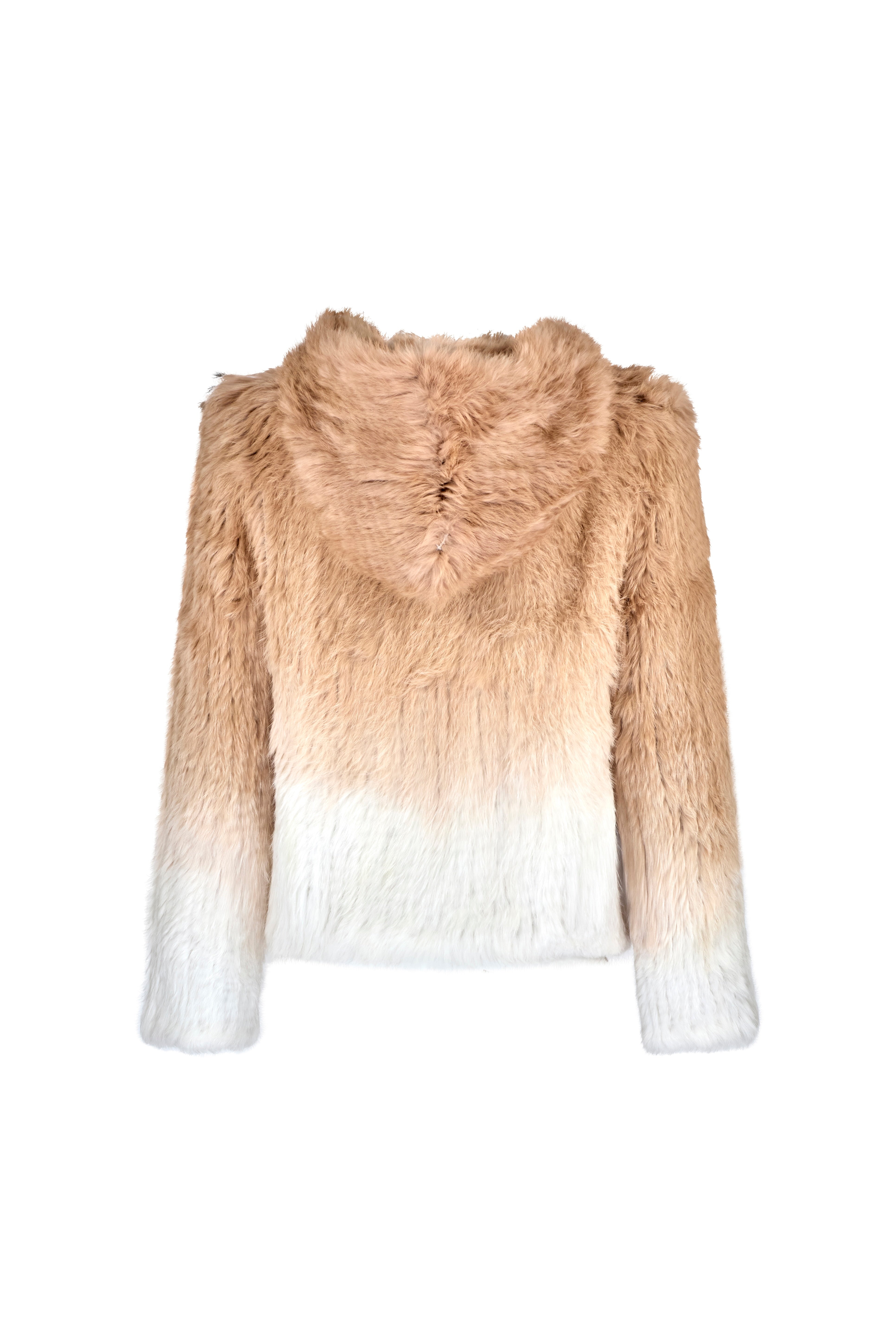 Rabbit Fur Crop – Beige Ombre
