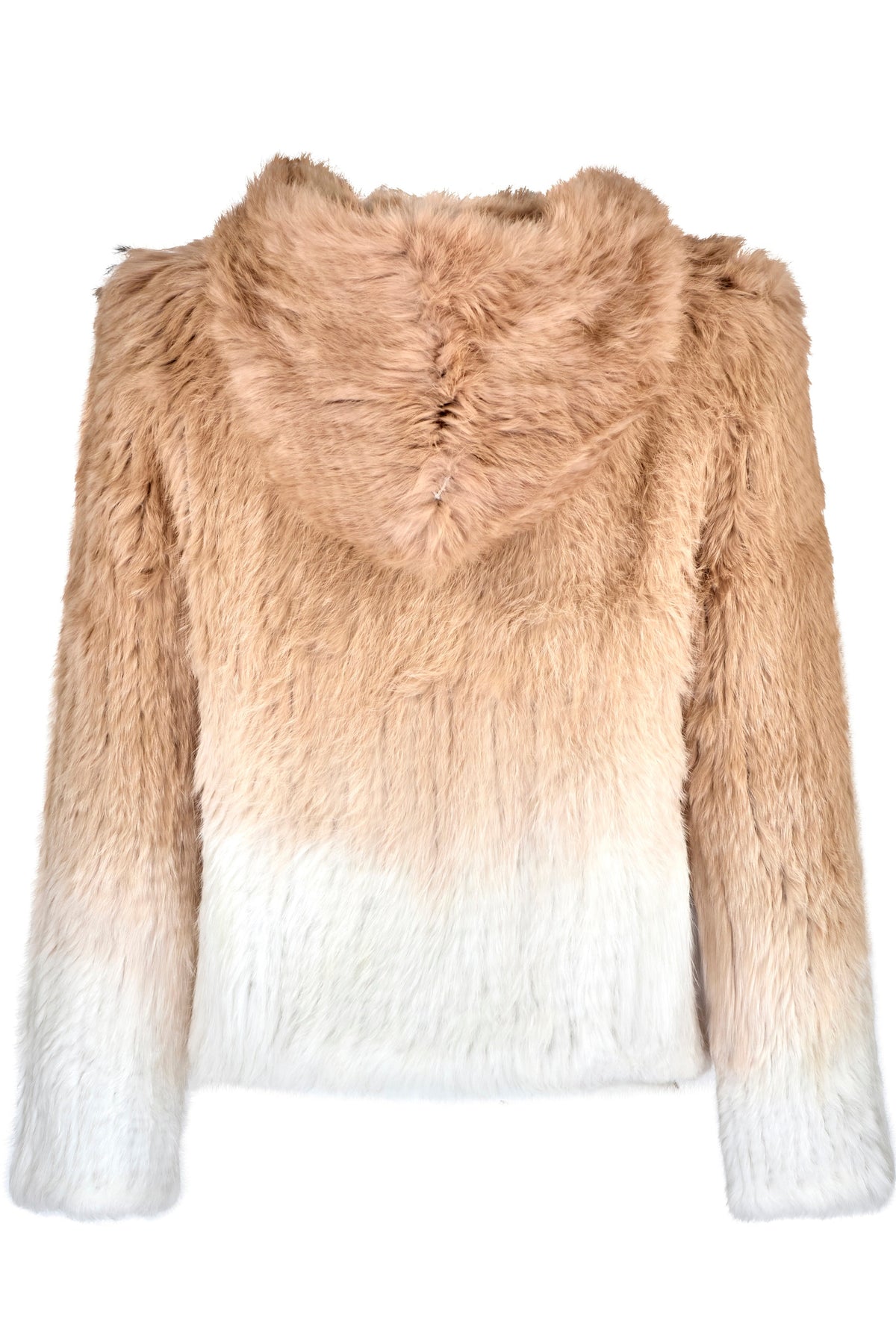 Rabbit Fur Crop – Beige Ombre