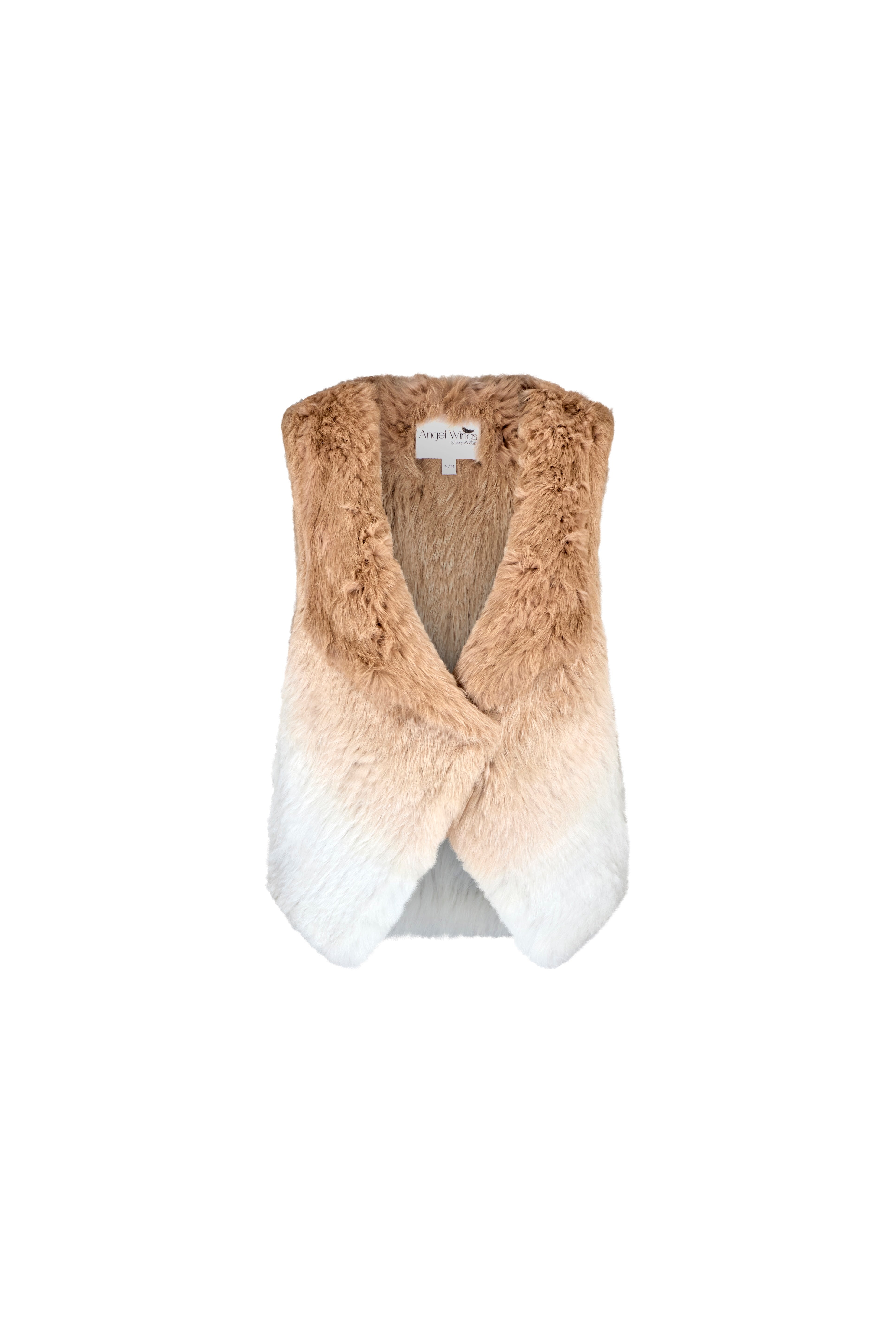Rabbit Fur Vest – Beige Ombre