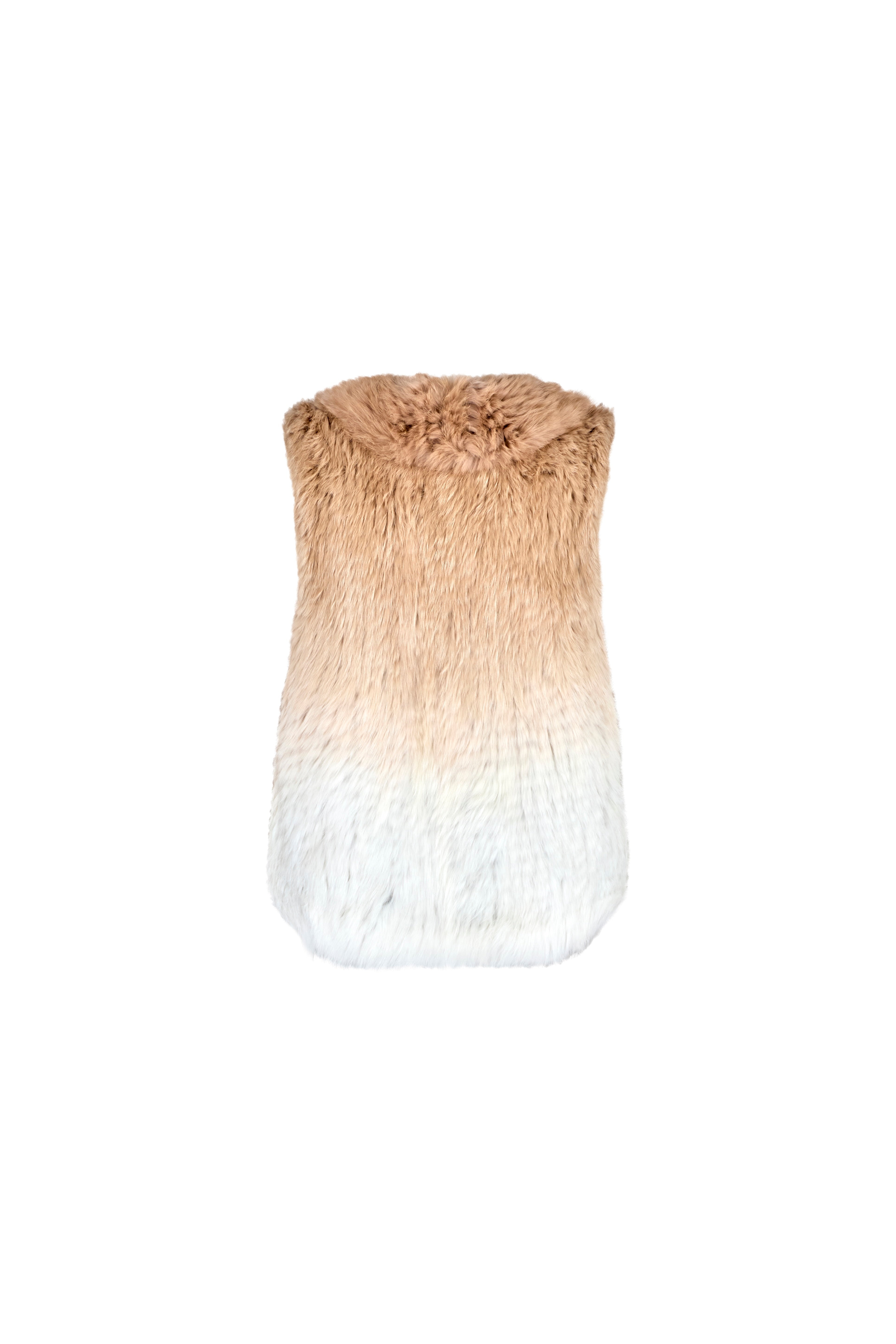 Rabbit Fur Vest – Beige Ombre