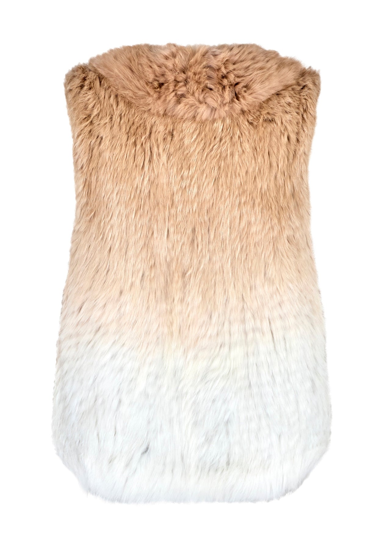 Rabbit Fur Vest – Beige Ombre