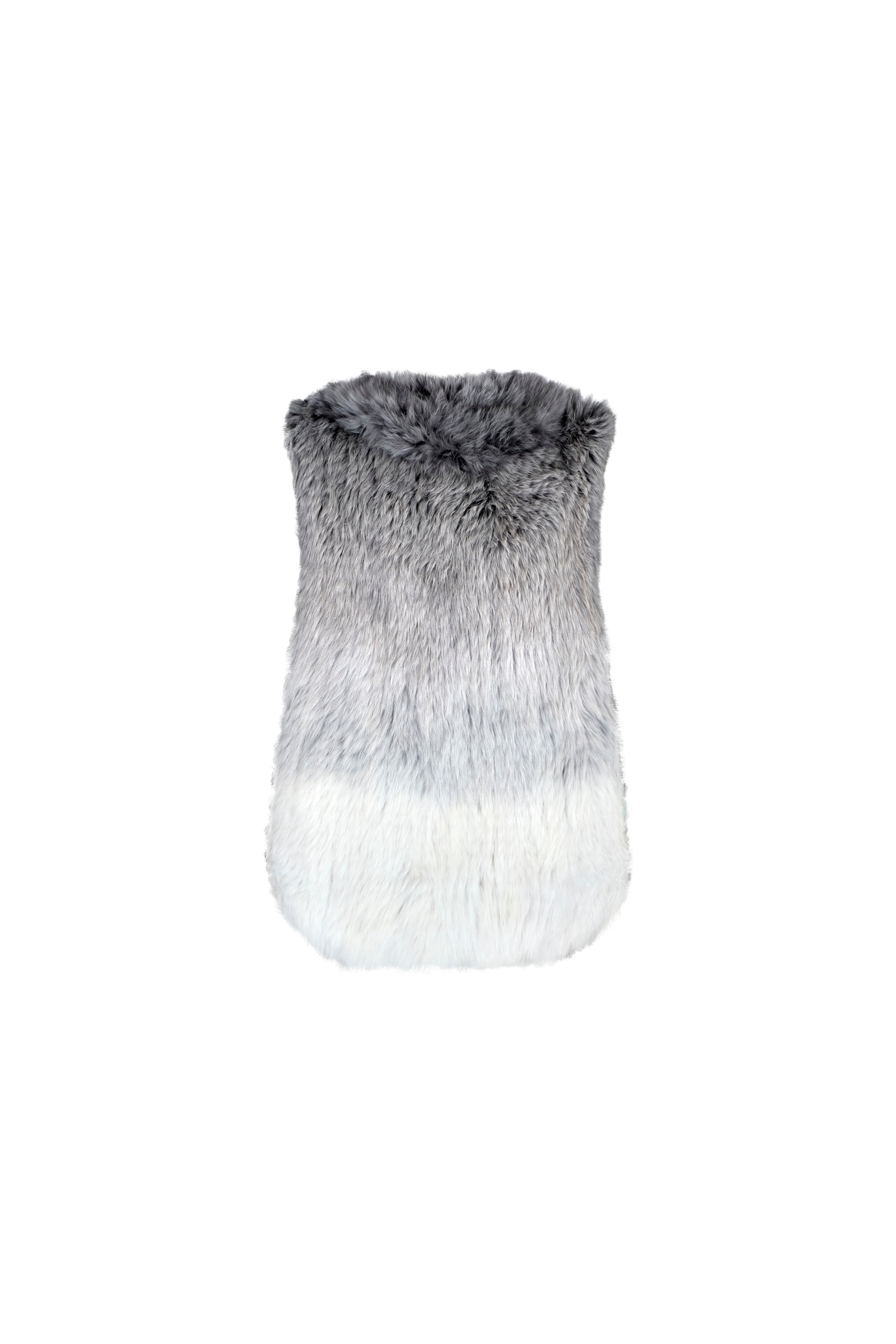 Rabbit Fur Vest – Pale Grey Ombre