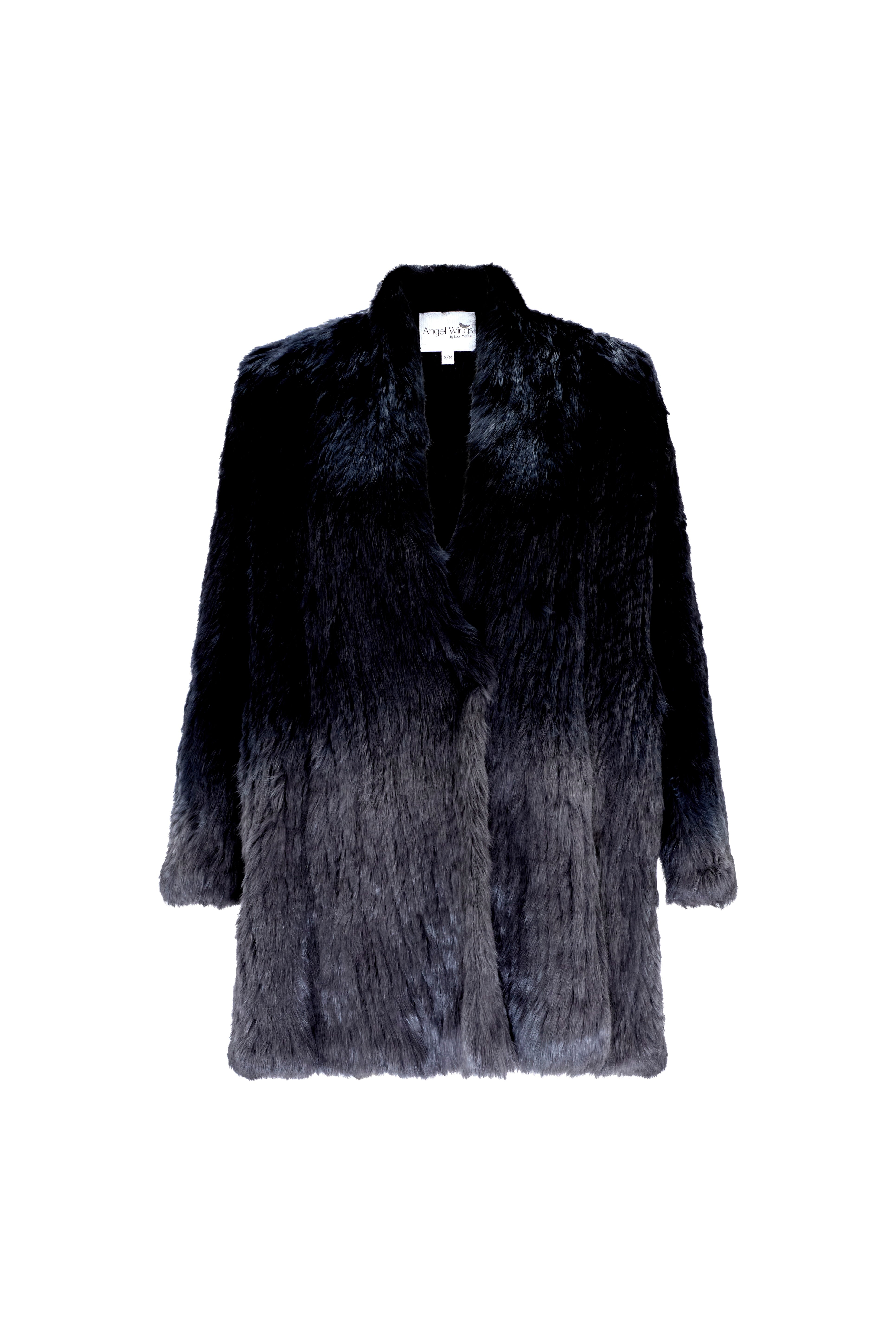 Rabbit Swing Coat - Black | Charcoal Dip-Dye