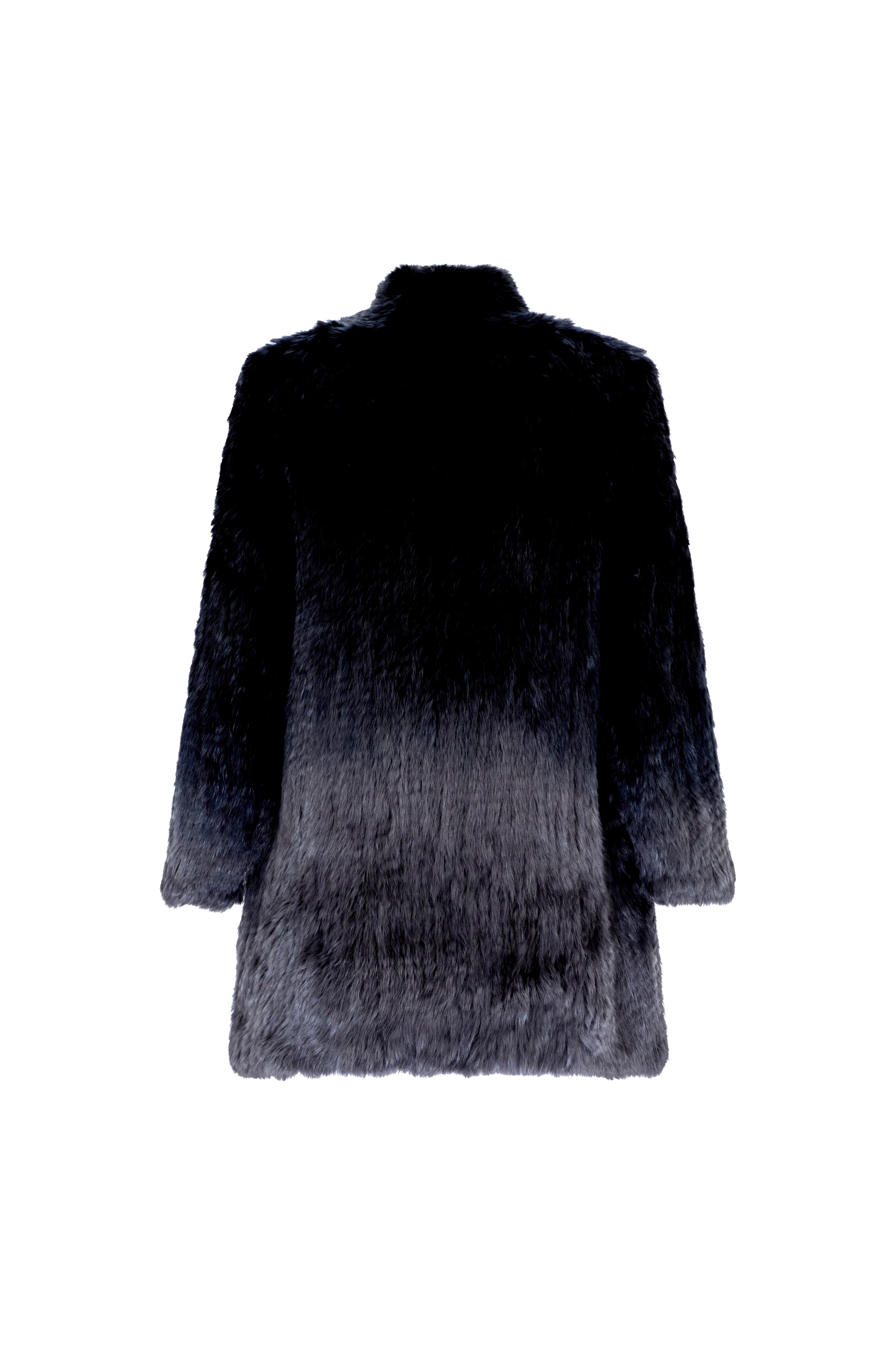 Rabbit Swing Coat - Black | Charcoal Dip-Dye