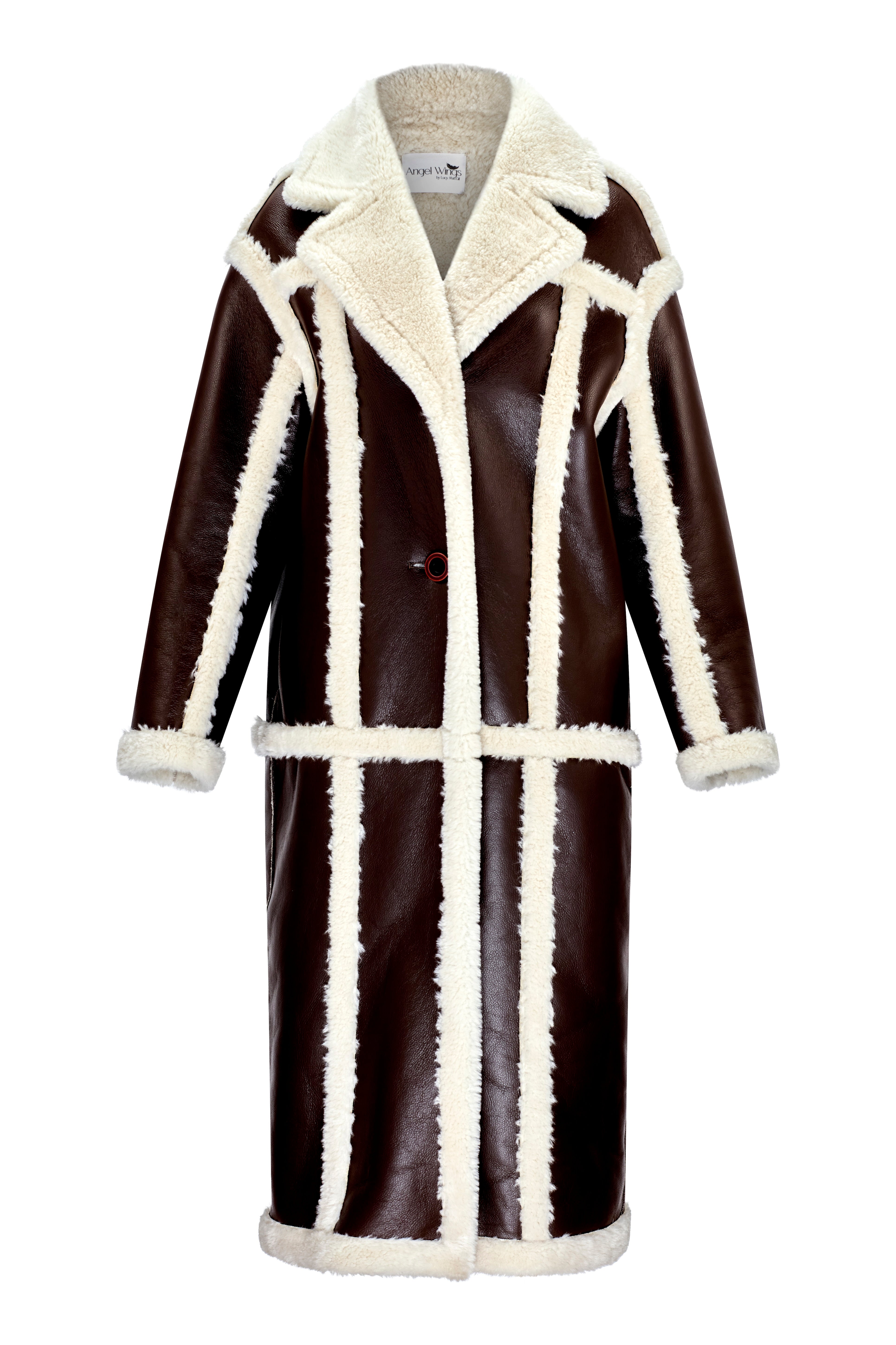 Faux Leather and Shearling Trench