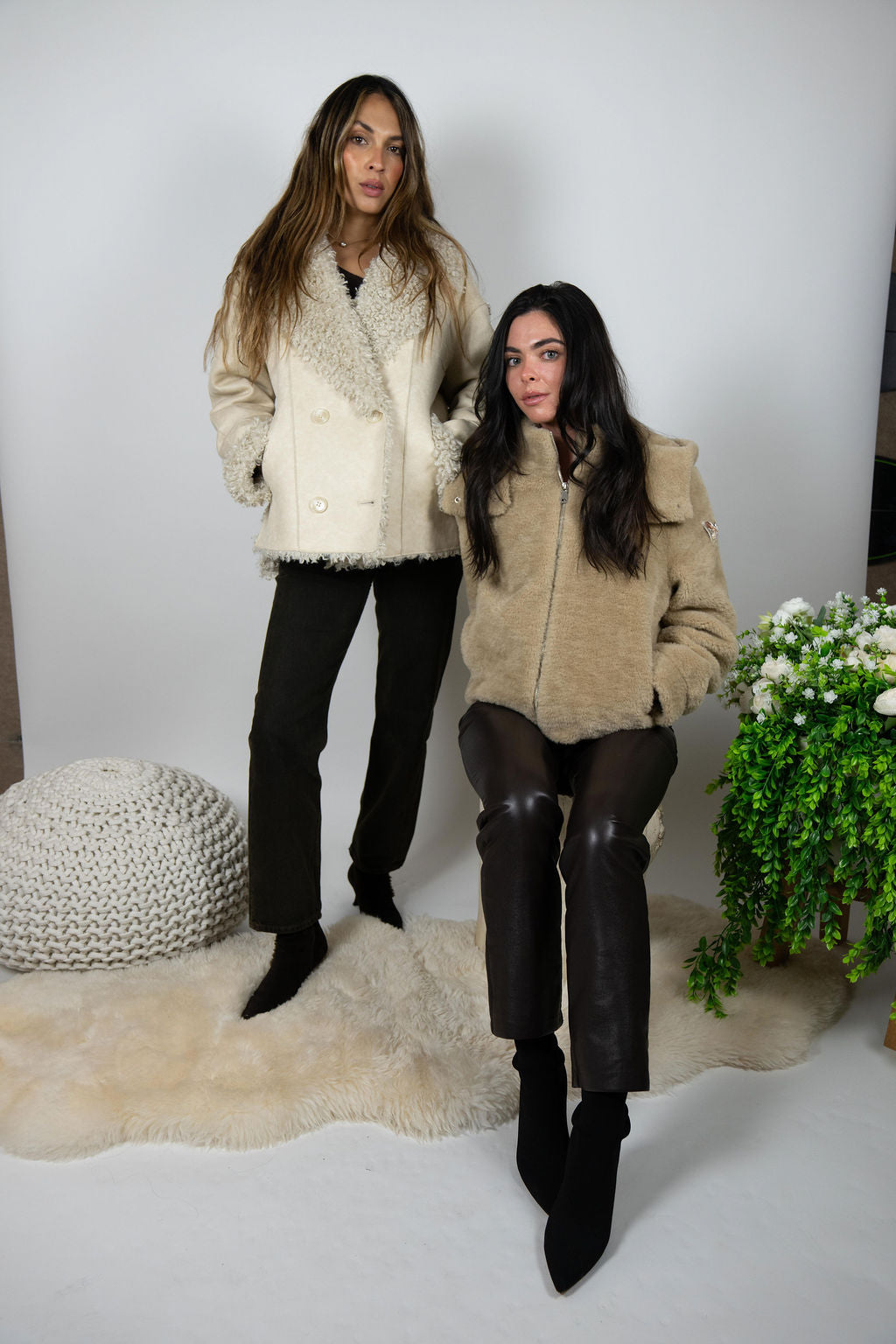 Two Arrows Shearling with fur - Cream (no badge)