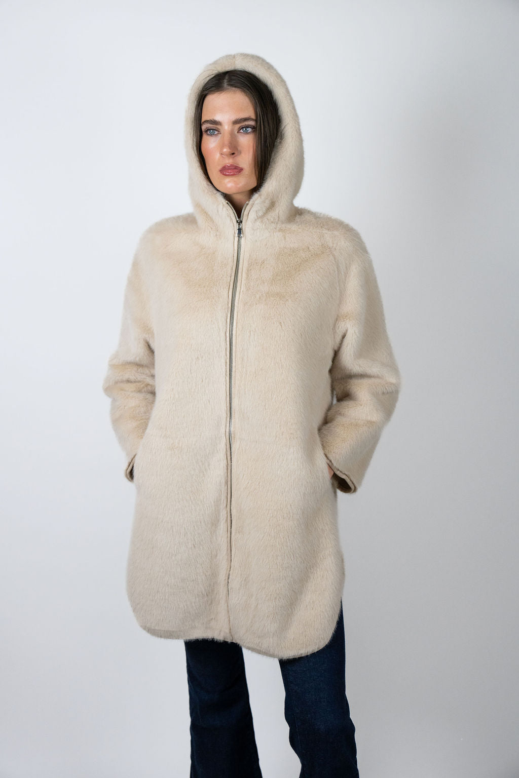 Caribou hooded jacket - beige