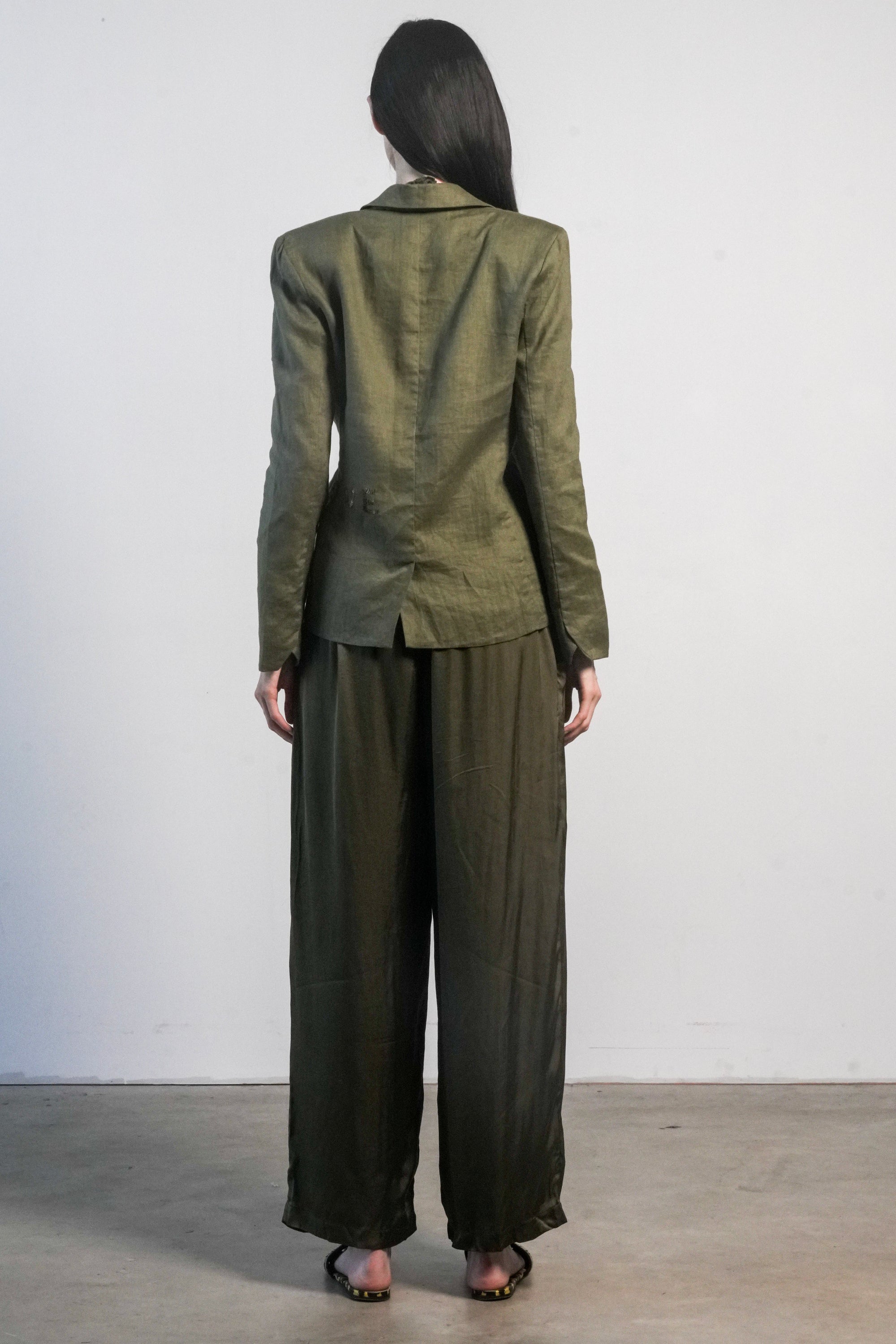 Paris Linen Jacket - Olive