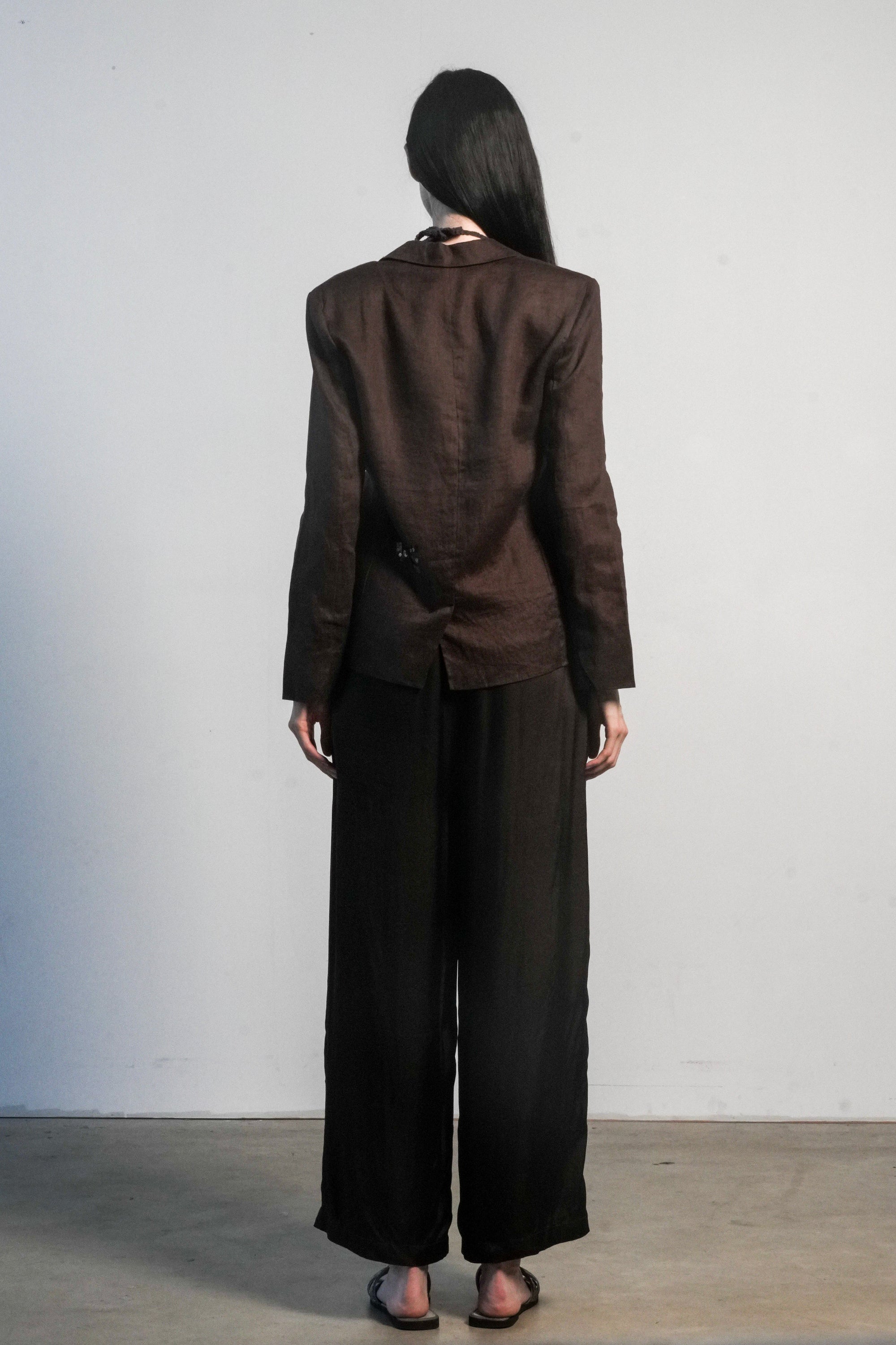 Paris Linen Jacket - Chocolate
