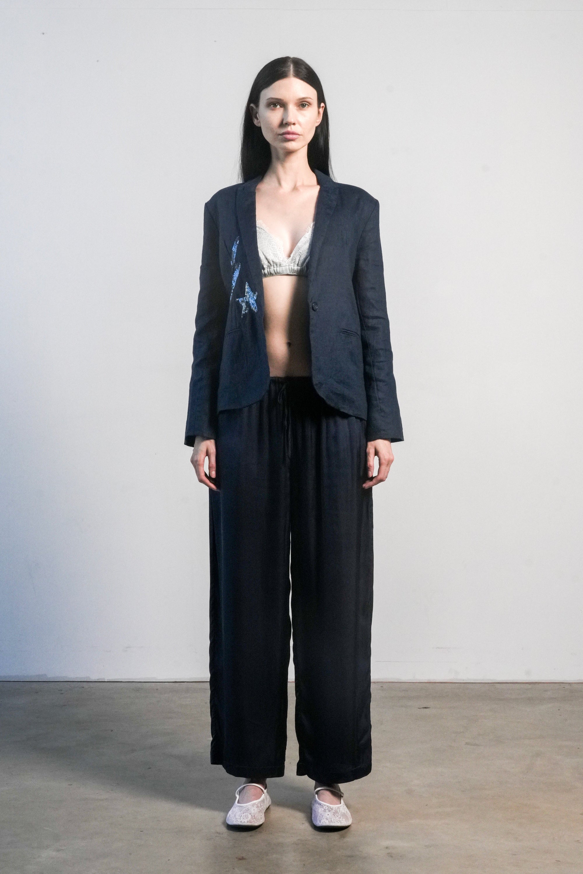 Paris Linen Jacket - Navy