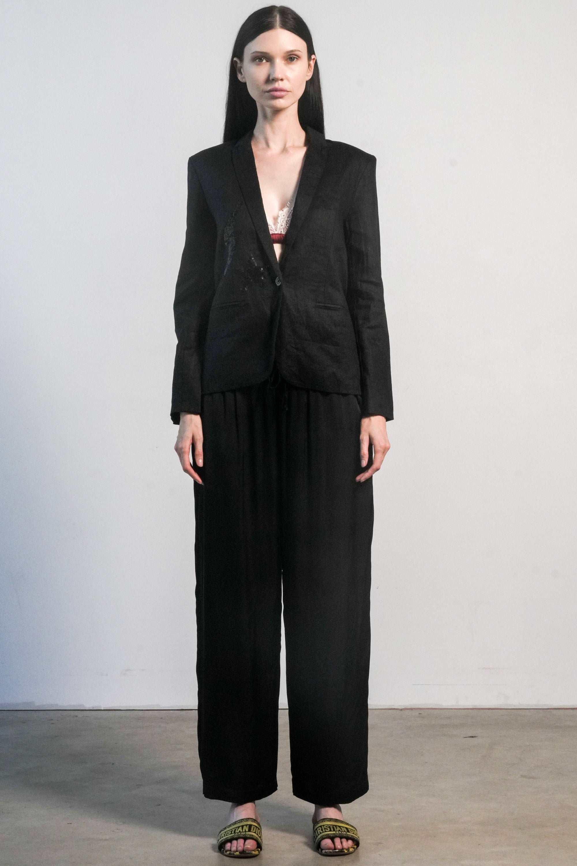 Paris Linen Jacket - Black