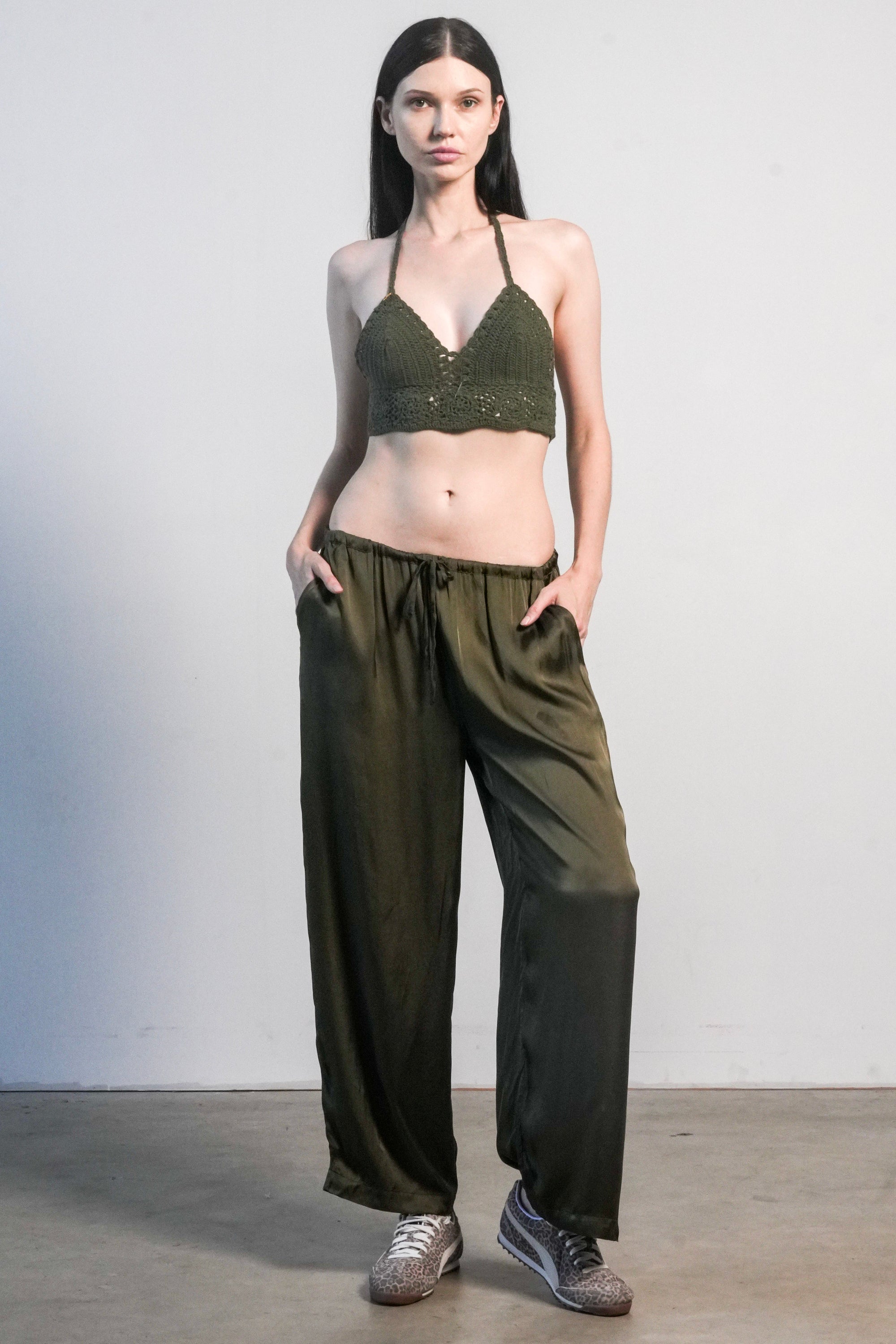 Crochet Bralette - Olive