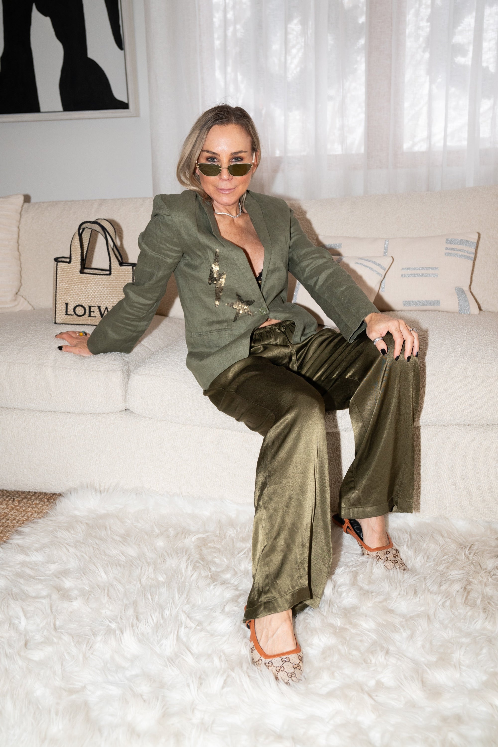 Paris Linen Jacket - Olive