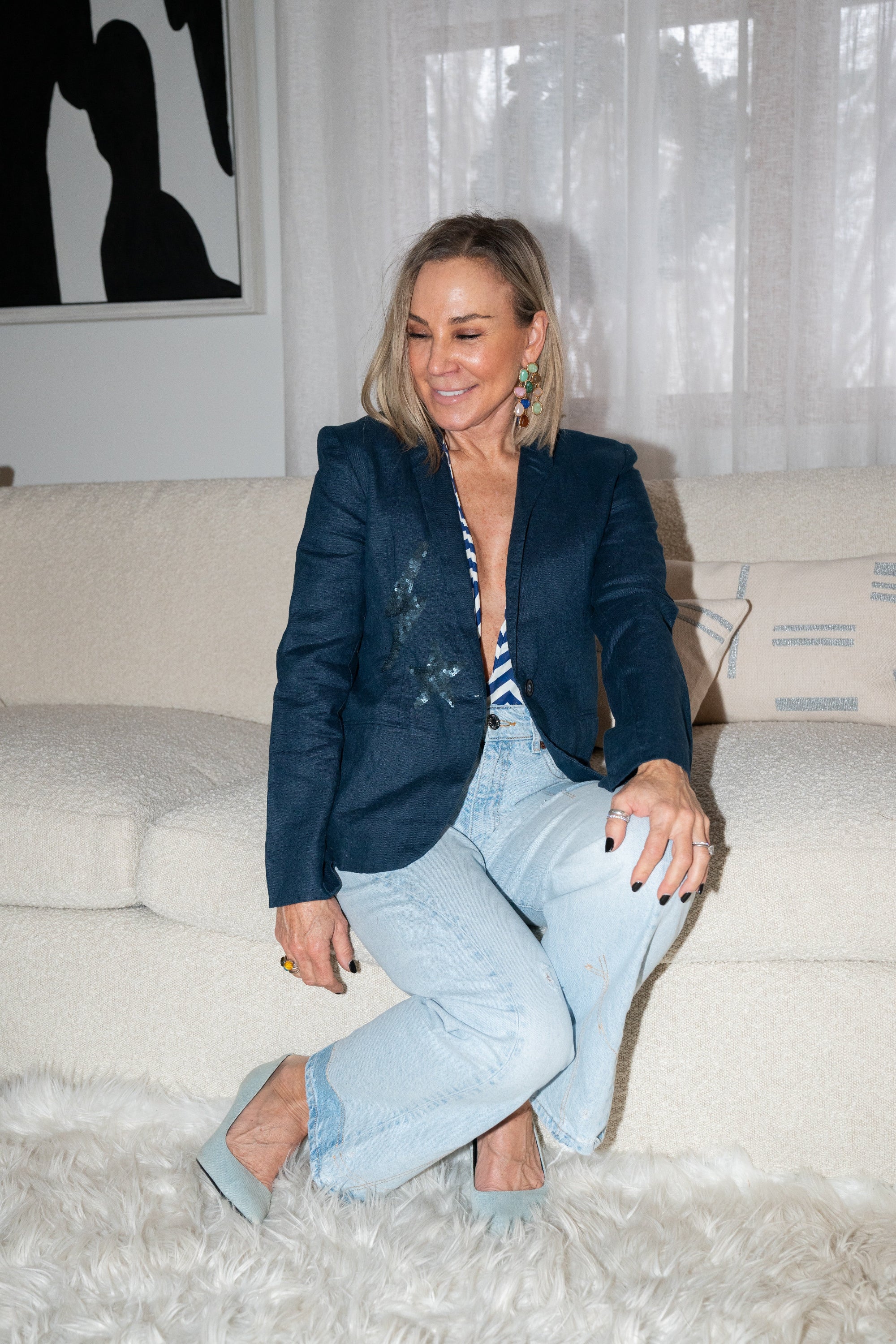 Paris Linen Jacket - Navy