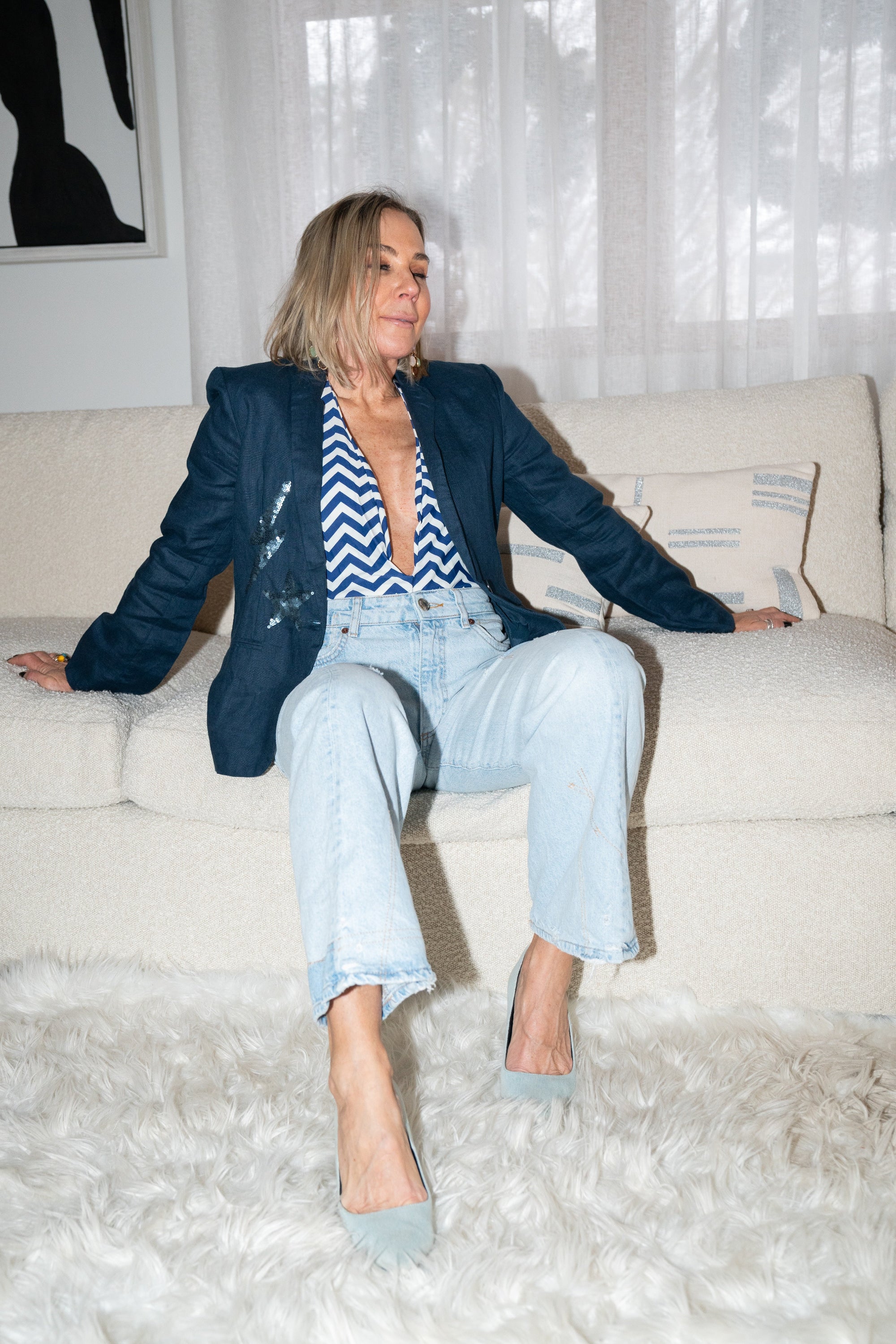 Paris Linen Jacket - Navy