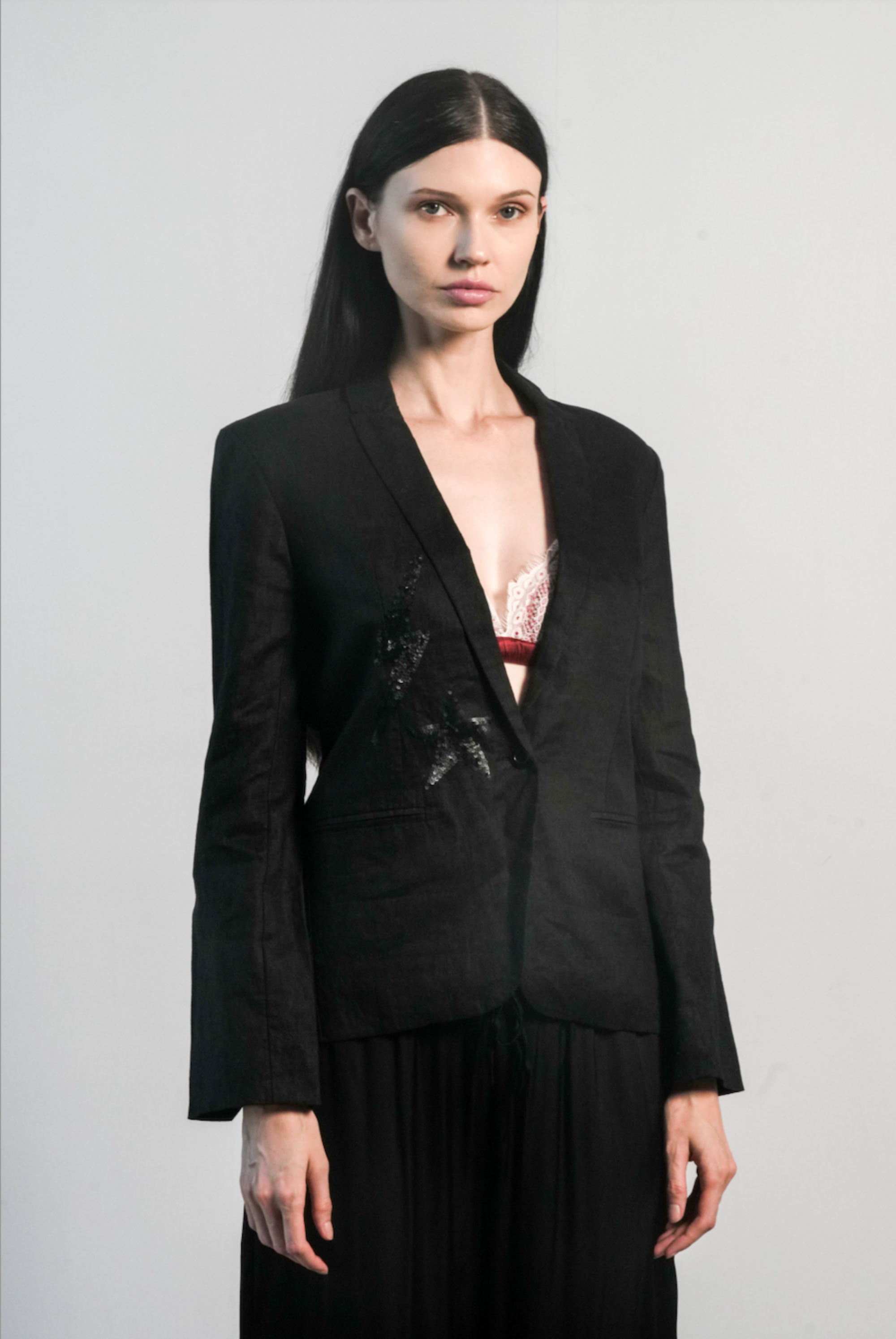 Paris Linen Jacket - Black