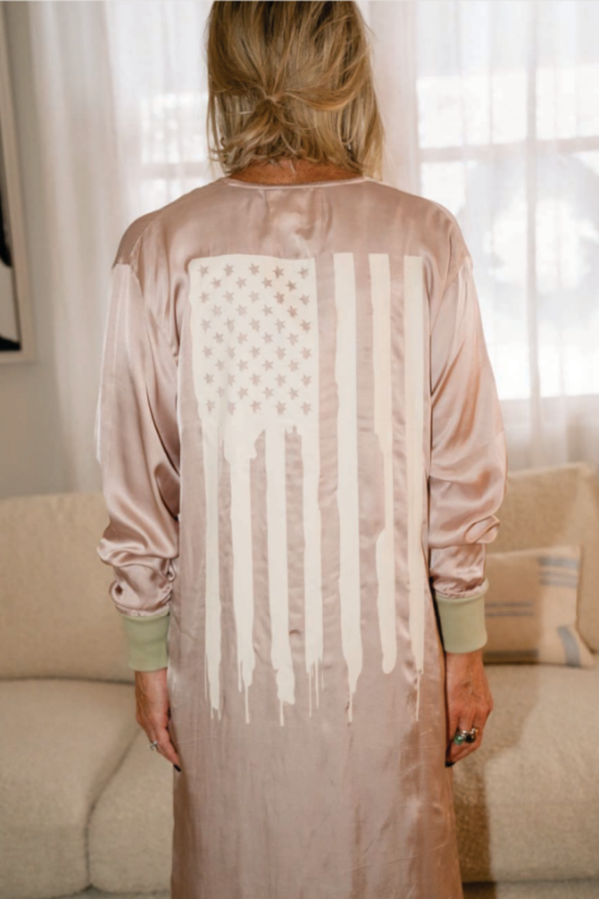 American Flag Beige Duster