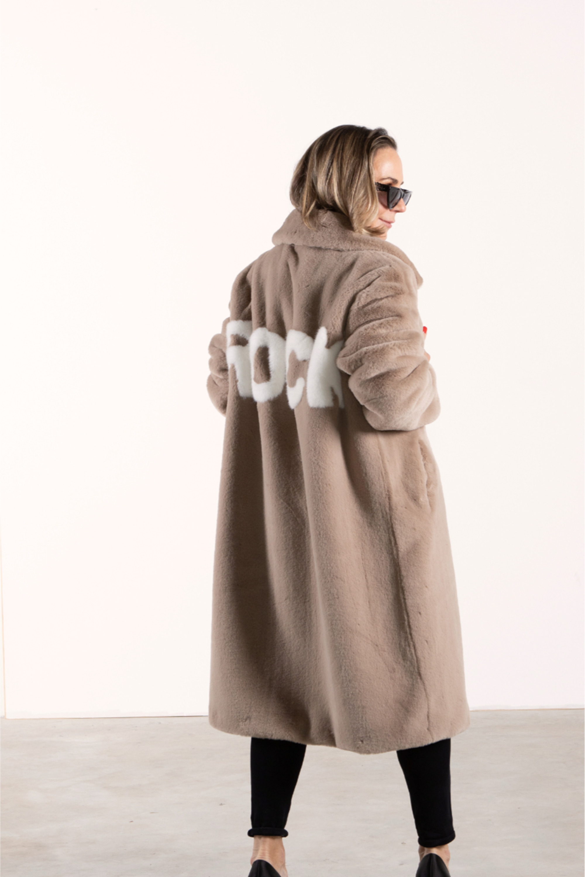 Lucy MacGill from Angel Wings wearing Angel Wings by Lucy Mr Greys ROCK Jacket – chic statement winter coat styling