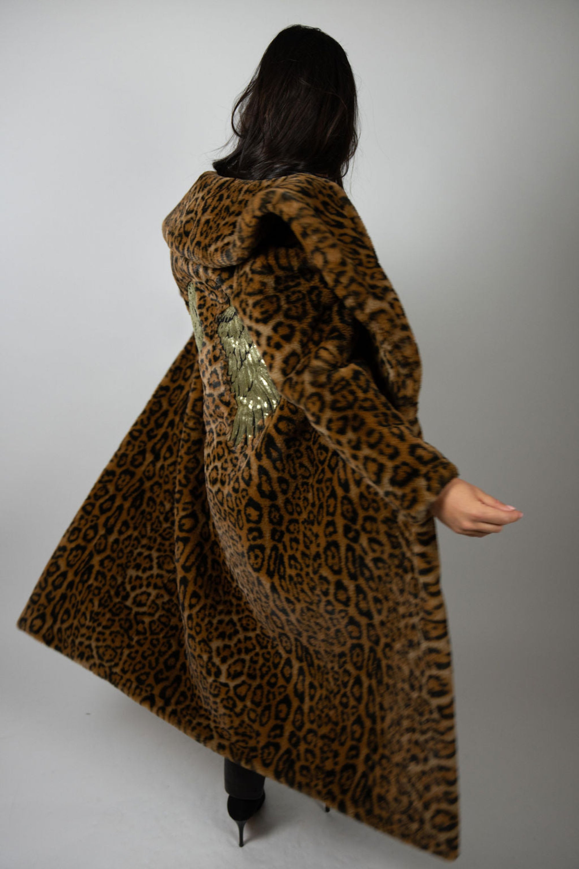 Statement faux fur coat with angel wings – Ajax Jacket by Angel Wings by Lucy