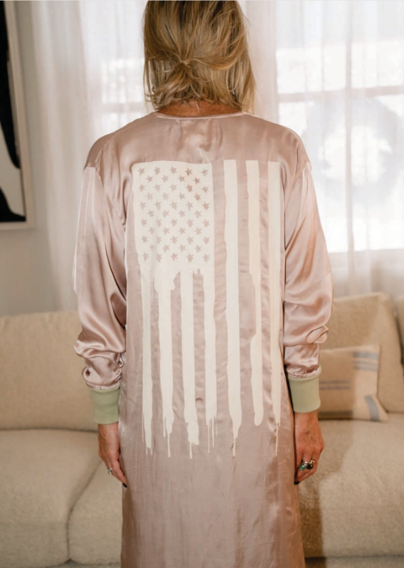 American Flag Beige Duster