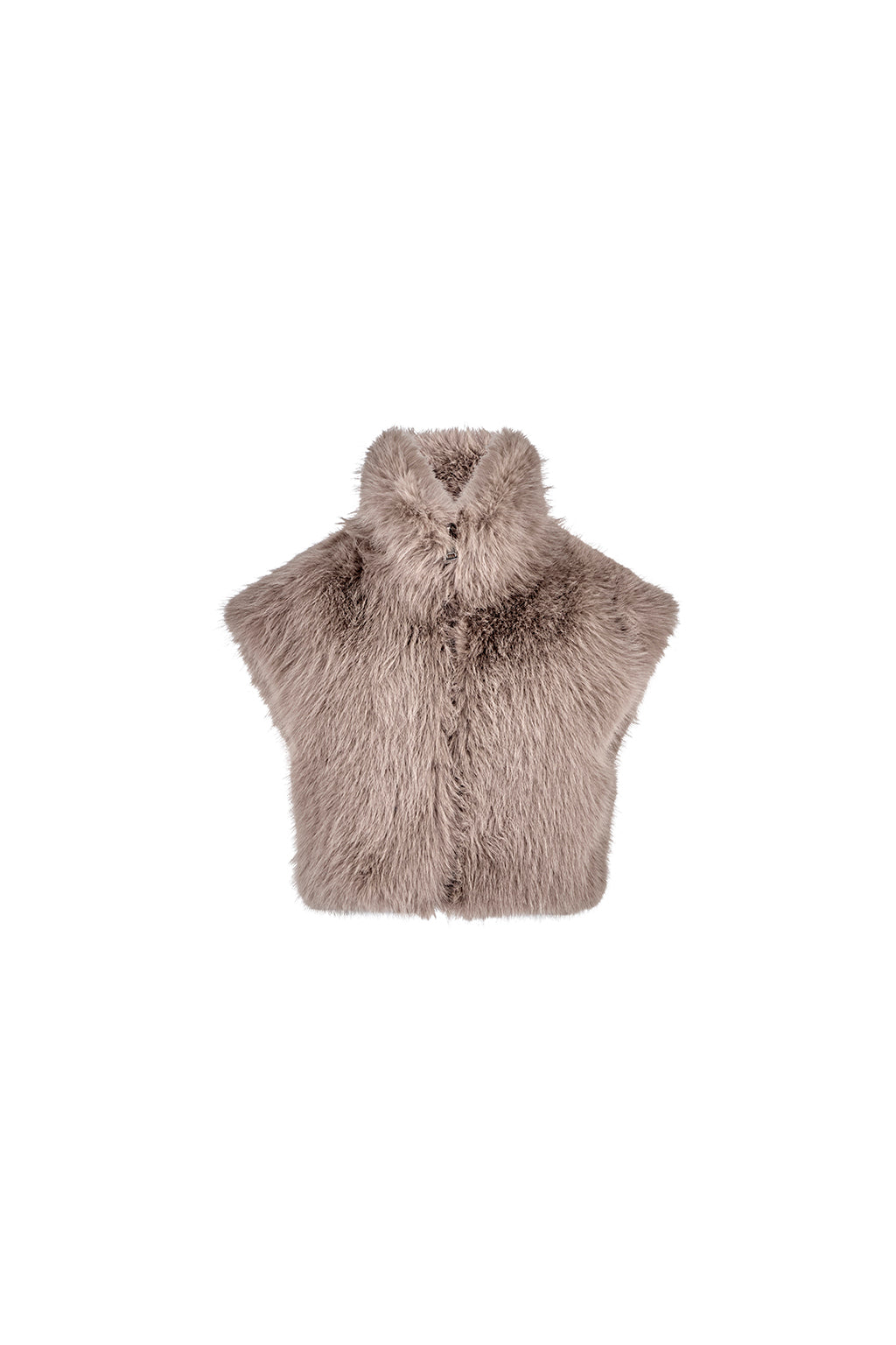 Front flat lay of Angel Wings by Lucy Moon Rabbit Crop Vest – premium faux fur cropped vest for women